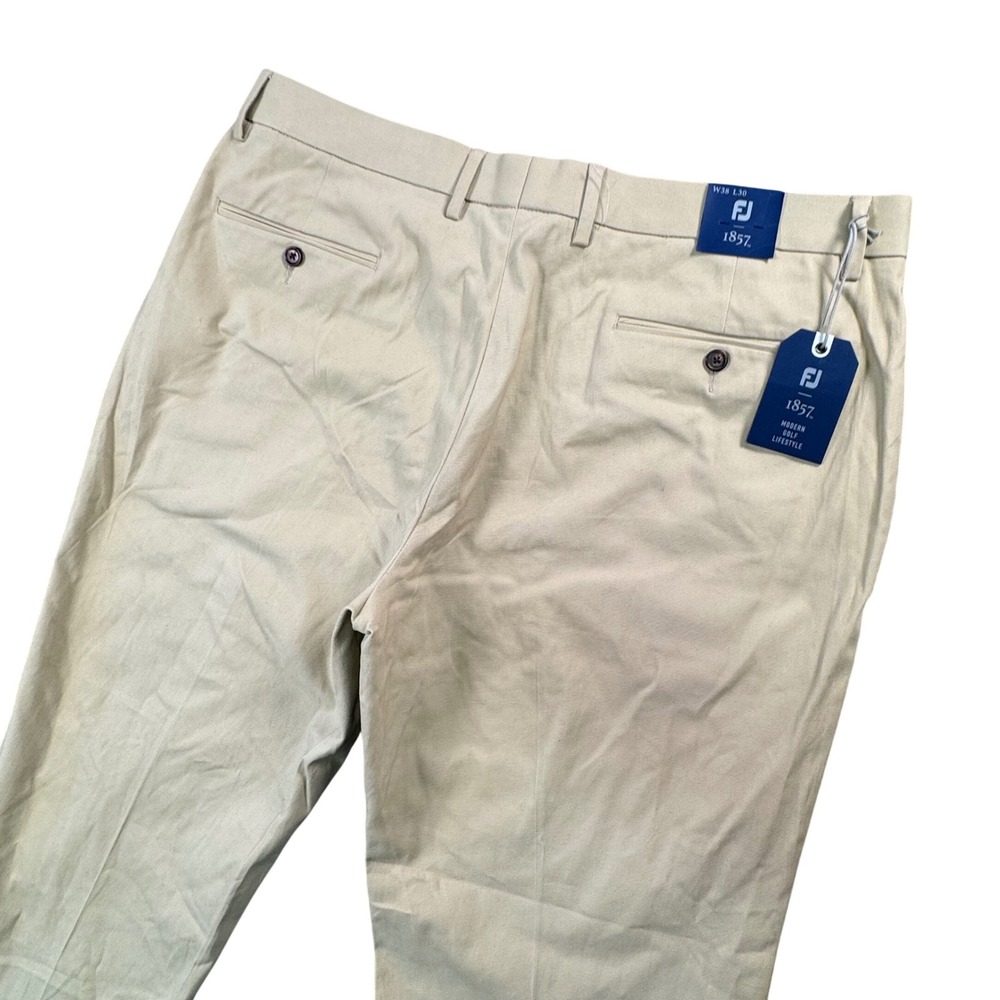 FootJoy 1857 Modern Golf Lifestyle Pants Mens 38x30 Khaki Tan Cotton Stretch NWT